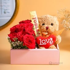Hug Me Now Fresh Red Rose Gift Box