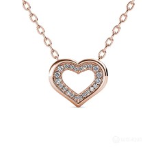 Heart Pendant With Cloe Crystals Rose - Gold Plated