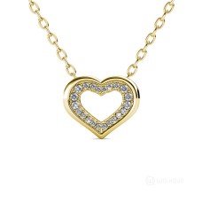 Heart Pendant With Cloe Crystals Yellow - Gold Plated