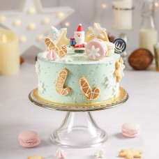 Winter Wonderland Snowflake Chocolate Cake