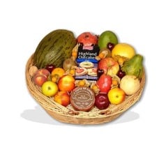 Fruit Basket With Cheese And Oatcakes