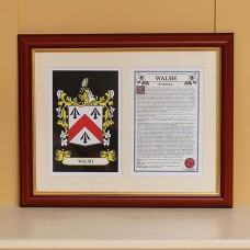 Framed Mounted Personalised Family Crest with History