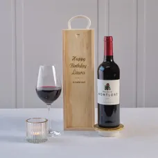 Happy Birthday Red Wine in Personalised Wooden Gift Box