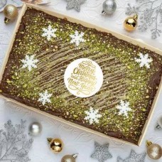 Gold Pistachio Xmas Tray Bake