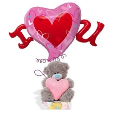 I Heart You Bear Balloon Bouquet