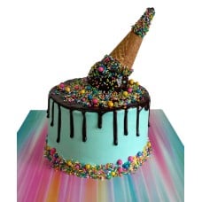 Upside-Down Ice Cream Cone Cake (Eight inch)