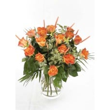 Bouquet of 15 orange Roses (19 Roses)