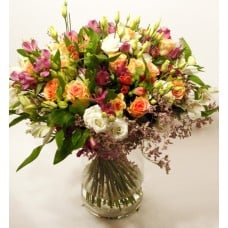 Beautiful dream pink, white and lilac roses, alstromerias, lisianthus etc (Classic)