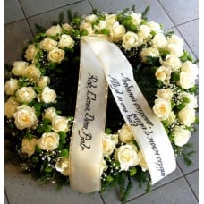 Wreath with white roses