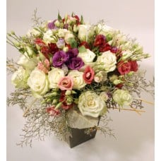 Blow Kiss roses, alstromerias, lisianthus (Premium)