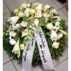 Wreath: Callas, Lilys, Roses, Orchids etc