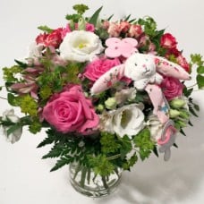 Bouquet for a Baby Girl with a toy Rabbit (Premium)