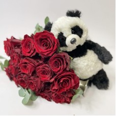 Panda-Bear and red roses (Classic)