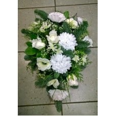 Funeral arrangement of artificial flowers