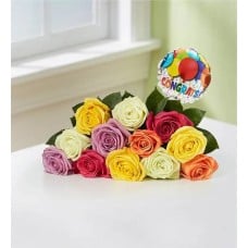 Congratulations Assorted Roses, 12-24 Stems (12 Stems Bouquet Only)