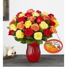 Assorted Fall Rose Bouquet (18 Stems, Bouquet Only)