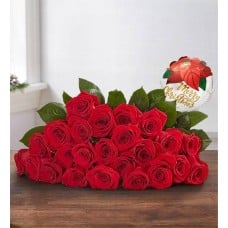Let it Snow Red Roses with Santa Cookie Jar, Balloon & Cookies