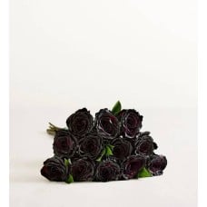 New Moon Black Roses (12 Stems, Bouquet Only)