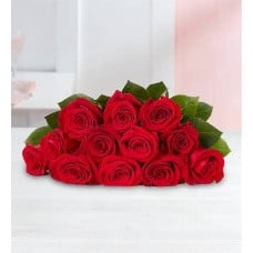 One Dozen Romantic Red Roses (Bouquet Only)