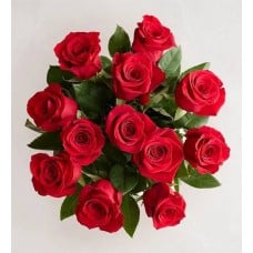 Full of Love Red Roses, 12 Stems with Love Vase, Bear & Candy
