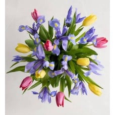 Fanciful Spring Tulip & Iris Bouquet (Bouquet Only)