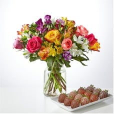 Smiles & Sunshine Bouquet and Berry Bundle (Standard Bouquet with Berries)