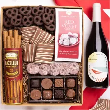 Traditional Sweet Treats Chocolate Gift Box with Wine