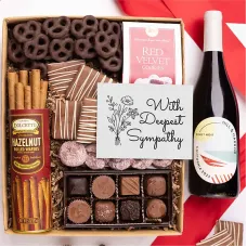 Deepest Sympathy Sweet Treats Chocolate & Red Wine Gift Box
