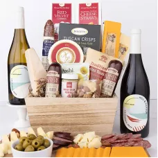 Premium Charcuterie & Wine Gift Basket
