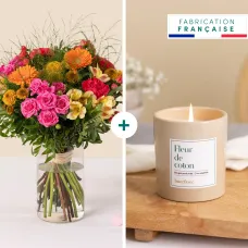 Colorful bouquet and candle - Tutti frutti