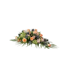 Funeral Bouquet Medium Winter Spring Flowers W Ribbon 240168