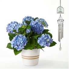 Beyond Blue Hydrangea and Love Blooms Windchime Gift Set