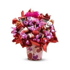 Romantic In Red Gourmet Chocolate Candy Bouquet