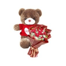 60cm Teddy and Roses Combo (Small)