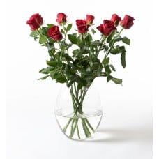 9 long-stemmed red roses
