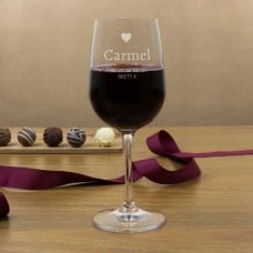 Personalised Love Heart Wine Glasses
