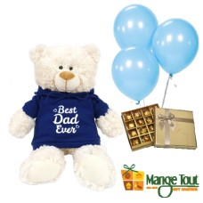Best Dad Teddy, Belgian Chocs & Balloons