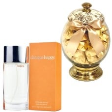Clinique Happy and Gift Vase of Belgian Chocolates