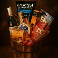 Round Wooden Deli Hamper (HALAL)