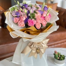 Pink & Purple Rose Flower Bouquet (Small)