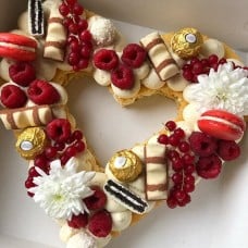 Ferrero Rocher & Raspberry Heart Cake