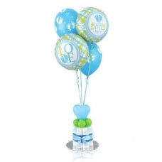 Baby Boy Balloon Bouquet And Diaper Cake