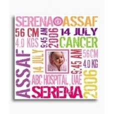 Newborn Girl Personalized Canvas Gift
