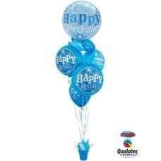 Fun Blue Happy Birthday Balloon Bouquet
