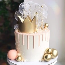 For Royalty Pink And Gold Cake (1 KG)