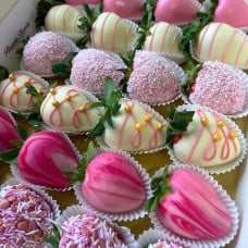 Pink Swiss Chocolate-Dipped Strawberries