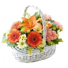 'A Touch Of Orange' Flower Basket