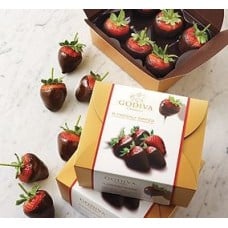 Drizzled GODIVA Dipped Strawberries (6 Chocolate Strawberries)