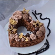 Chocolate Ganache Heart Cake For Him