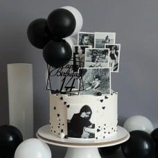 Photo Birthday Cake with Balloons